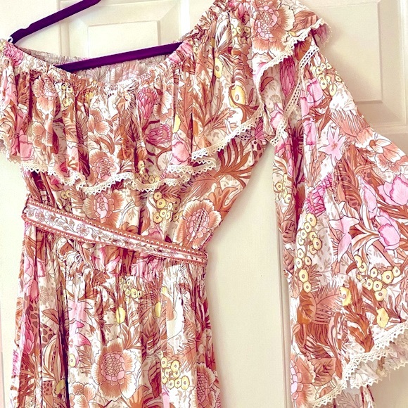 🌺🎉HP🎉🌺 NWT Spell & The Gypsy Jungle One Shoulder Dress - Picture 15 of 16